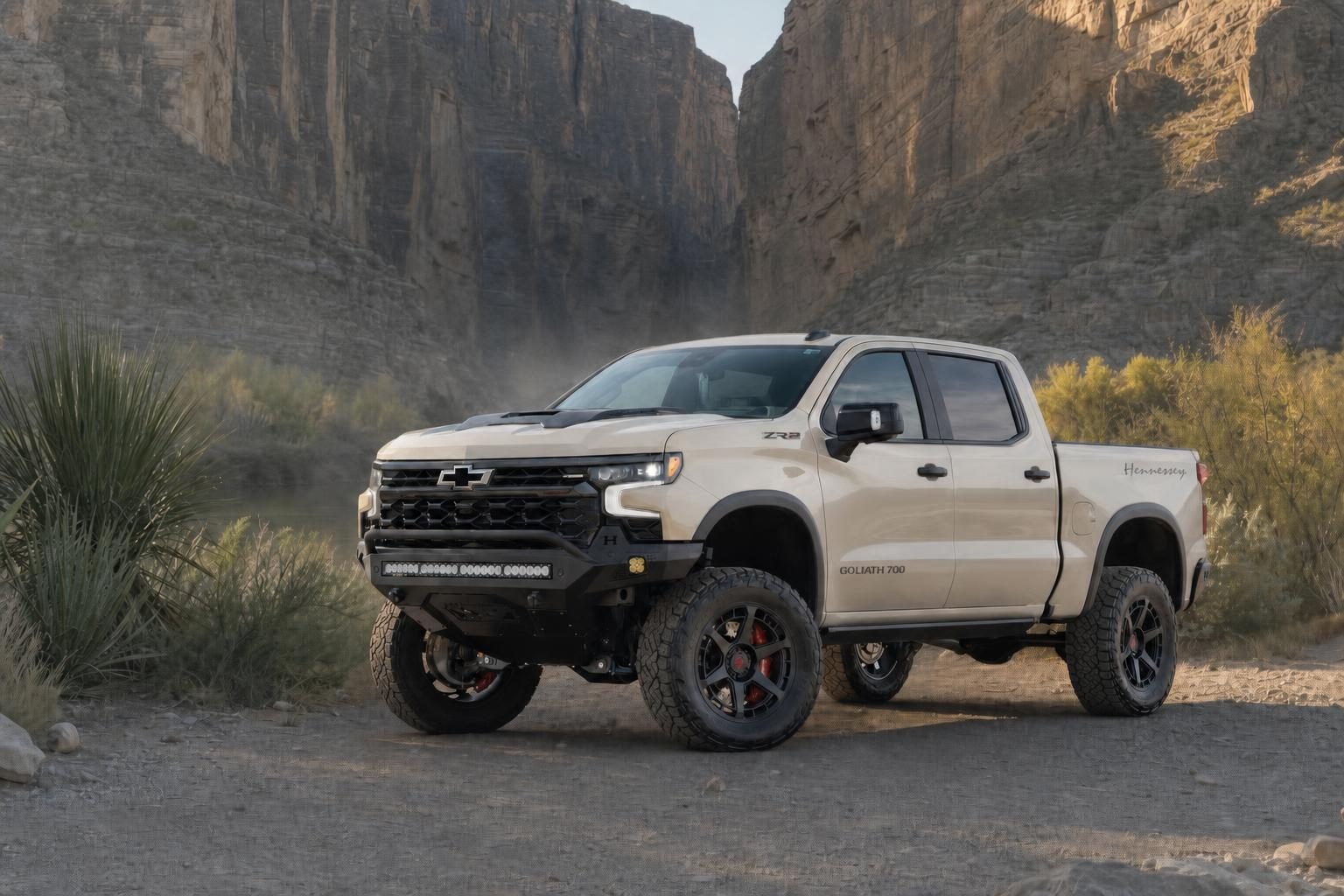 Hennessey Goliath 700 Silverado ZR2 near Santa Elena Canyon in Big Bend National Park, Texas