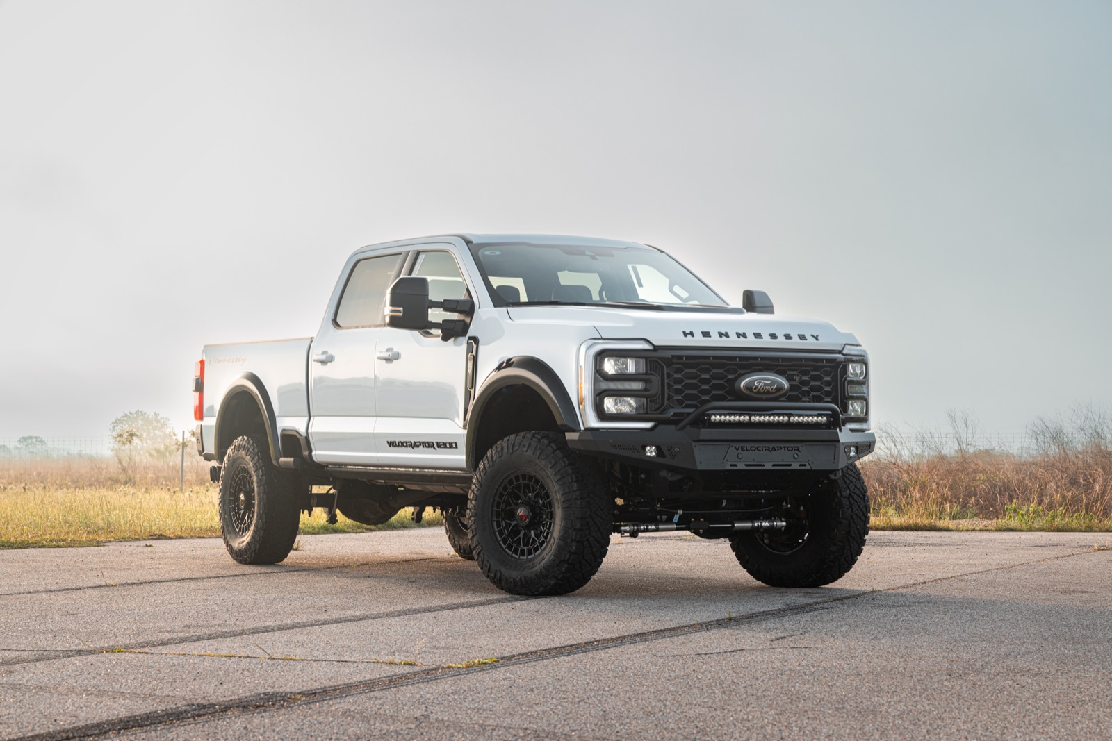White Hennessey VelociRaptor 1200 Ford F-250 Super Duty, built for Middle Rio Grande ranch work