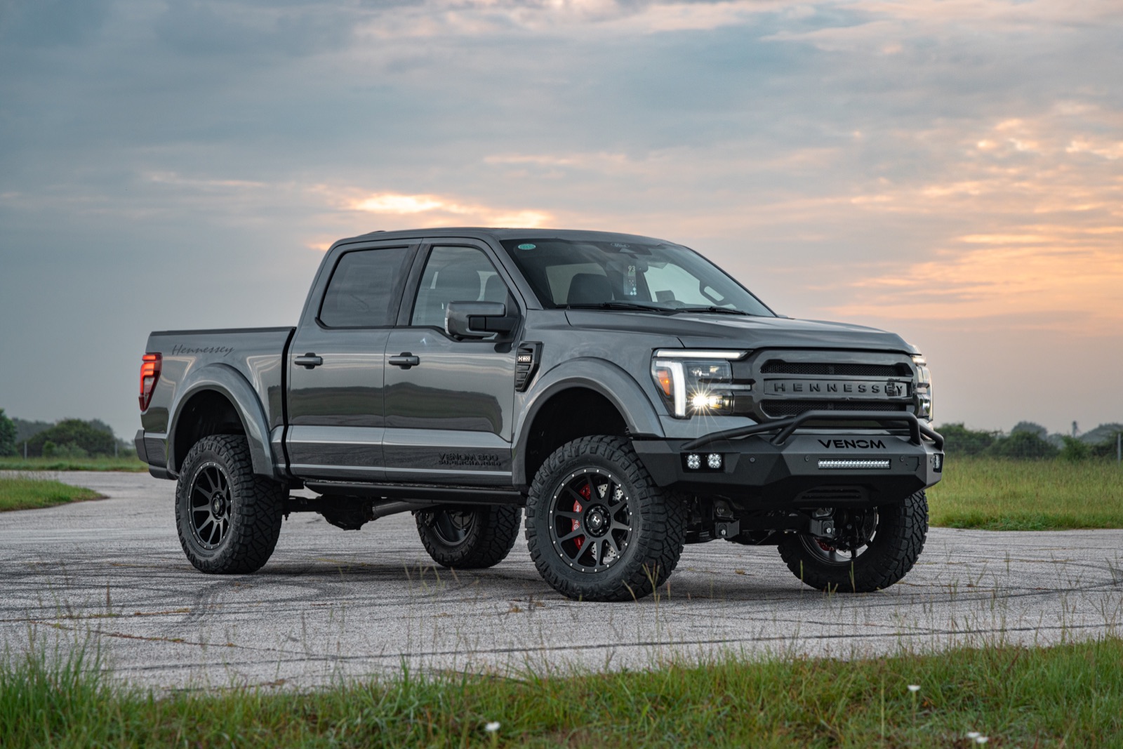Grey Hennessey Venom 800 lifted supercharged Ford F-150