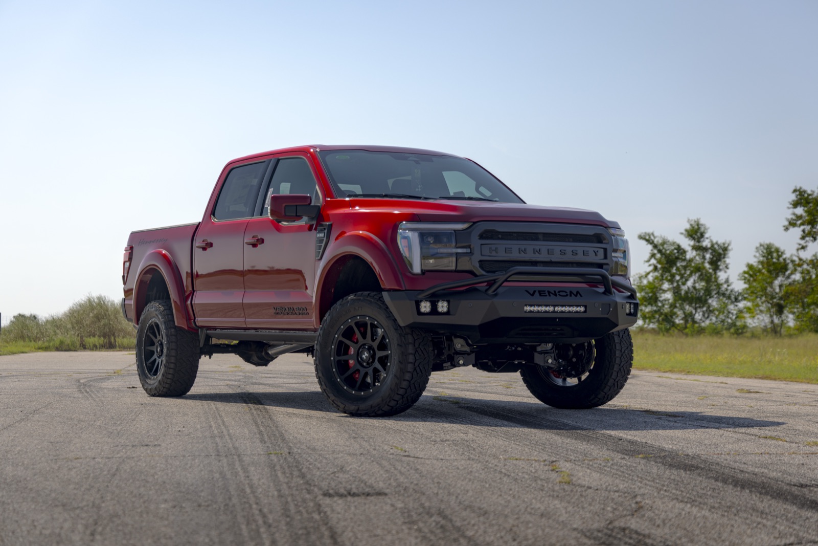 Red Hennessey Venom 800 lifted Ford F-150, available at Covert Ford Hutto near Austin